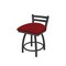 Holland Bar Stool Co 18" Low Back Swivel Vanity Stool, Pewter Finish, Graph Ruby Seat 41118PW016 - alternate 1